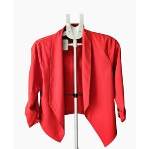 Michel Studio Coral Red Open-Front Blazer Jacket Women's SZ. M NWOT